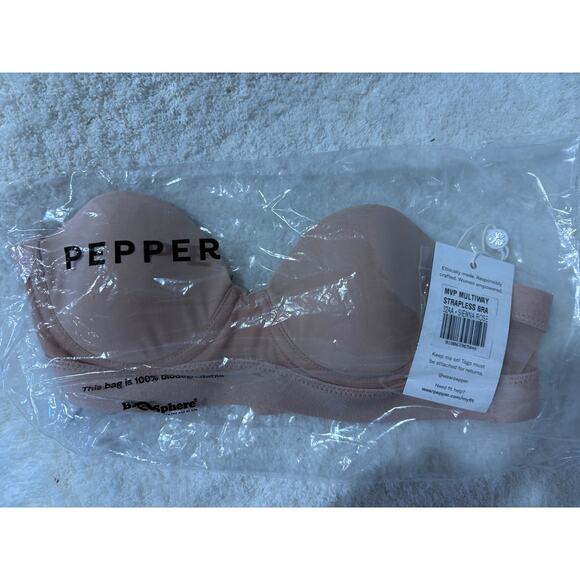 NWT Pepper MVP Multiway Strapless Underwire Bra Sienna Rose Women's 32AA - Picture 3 of 6